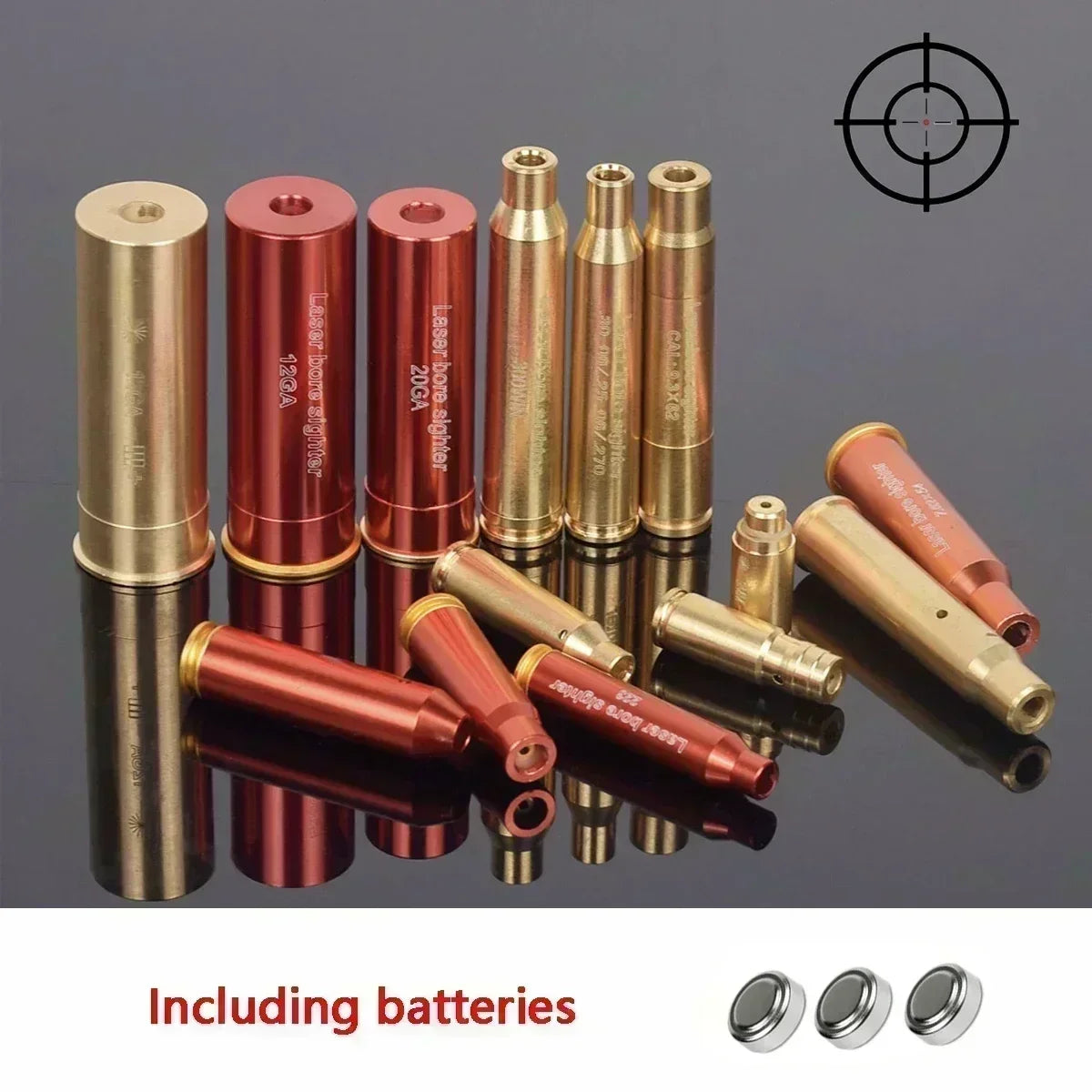 Multi-Caliber Laser Bore Sighter — 12GA, 20GA, 5.45x39, 7.62x39, 9x19mm, .223, .308, .338 Training Cartridge