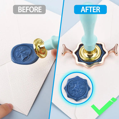 Round Flower Heart Shape Wax Seal Metal Mold - Perfect for Card Making, Wedding Invitations, and Scrapbooking Decoration - Birthday Gift Essential