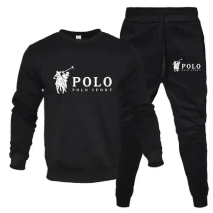 Men’s Autumn Winter Sweatshirt & Jogger Set – Round Neck Casual Sportswear Outfit for Outdoor Fitness & Daily Wear