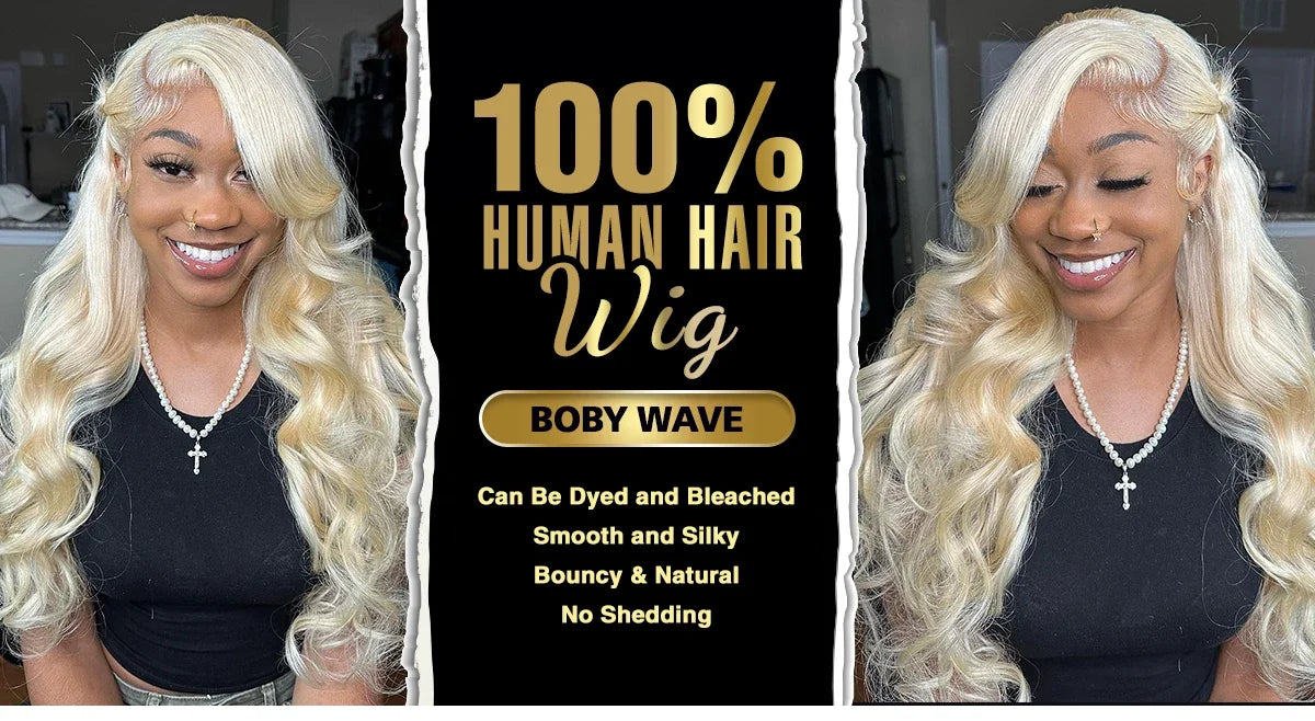 613 Honey Blonde Body Wave HD Lace Front Wig – 13x6 Transparent Glueless Human Hair Wig, 13x4 Lace Frontal, 180 Density