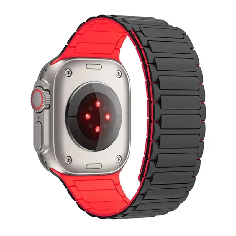Magnetic Silicone Sports Band for Apple Watch — Fits Ultra 2 (49mm) & Series 9/8/7/6/5/4/SE/3 (38–45mm)
