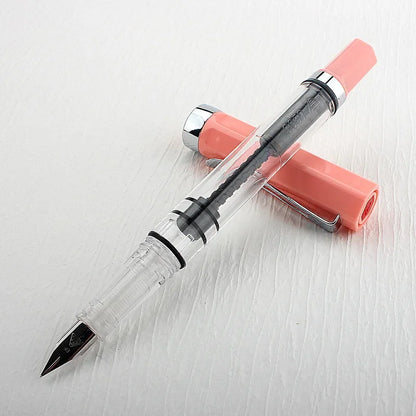 3059 Piston Fountain Pen – High-Quality Transparent Resin with EF/F Nib (0.38/0.5mm) for Business & Gift