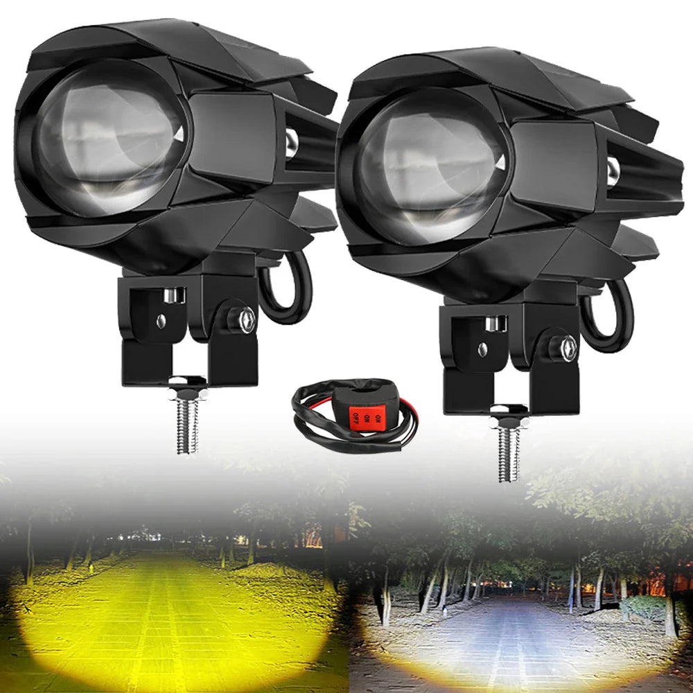 200W LED Motorcycle Spotlight – Fog & Auxiliary Headlights for Off-Road, UTV, Truck, 12V/24V