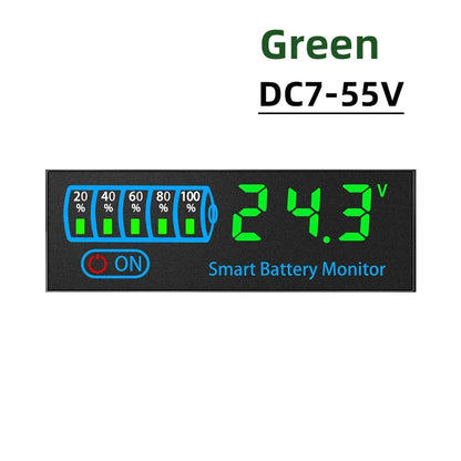 DC7-55V Battery Level Indicator – 3S-14S 12V, 24V, 36V, 48V Lithium 18650 Lipo Capacity & Voltage Tester