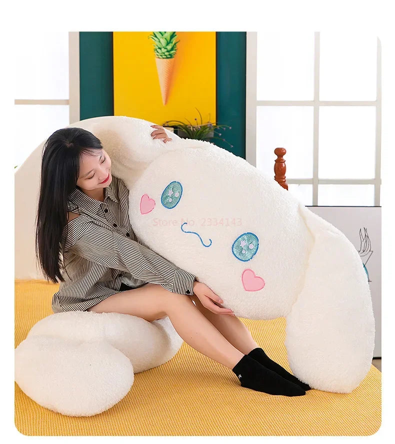 70 / 90 / 110 / 130cm cm Aoger Cinnamoroll Plush Doll – Kawaii Cartoon Stuffed Toy, Car Headrest Pillow & Back Cushion, Birthday Gift