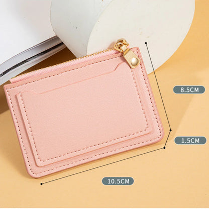 Ultra-Thin PU Leather Credit ID Card Holder: Zipper Fashion Wallet for Women & Men, Small Money Bag, Coin Purse Clip Organizer