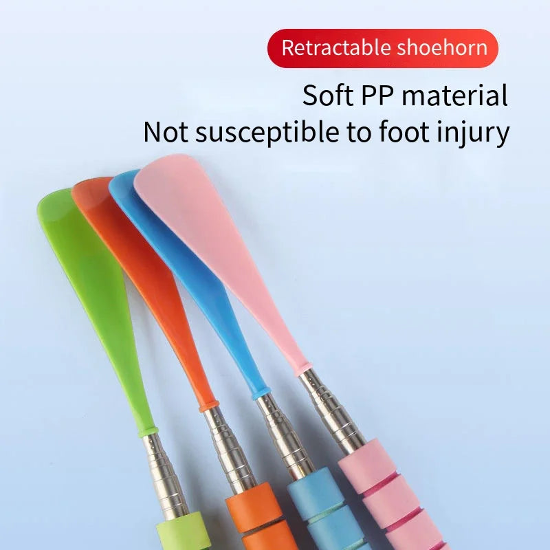 Stretchable Long Metal Shoehorn 30-71cm – Shoe Spoon for Pregnant Women & Elderly, No-Bend Shoe Wearing Aid