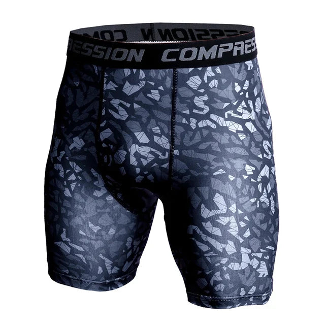 Men’s Compression Shorts – 3D Camouflage Gym Training Tights, Muscle Support Elastic Running & Bodybuilding Sports Shorts