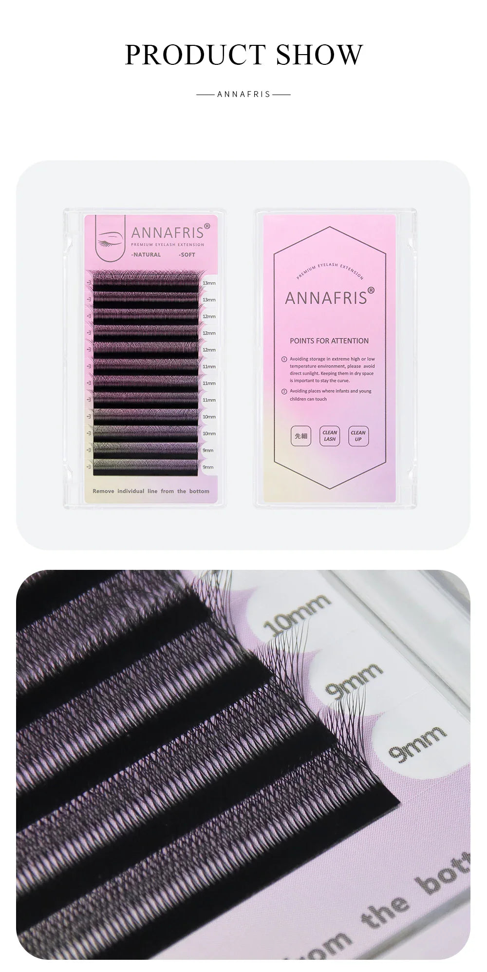 ANNAFRIS Premade Volume Lash Fans – YY 3D 4D 5D W-Shaped Automatic Flowering Mink Eyelash Extensions, Soft & Dense