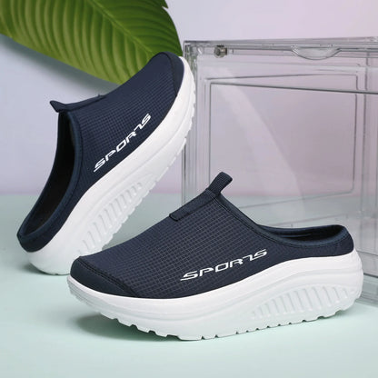 Women's Height-Increasing Walking Shoes - Lightweight Thick-Soled Casual Sport Sneakers