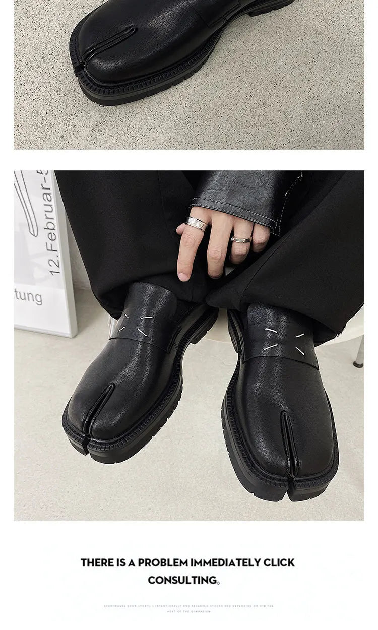 CHMURY Tabi Loafers — Men & Women Split Toe Casual Shoes, Thick Sole Patent Leather 2024