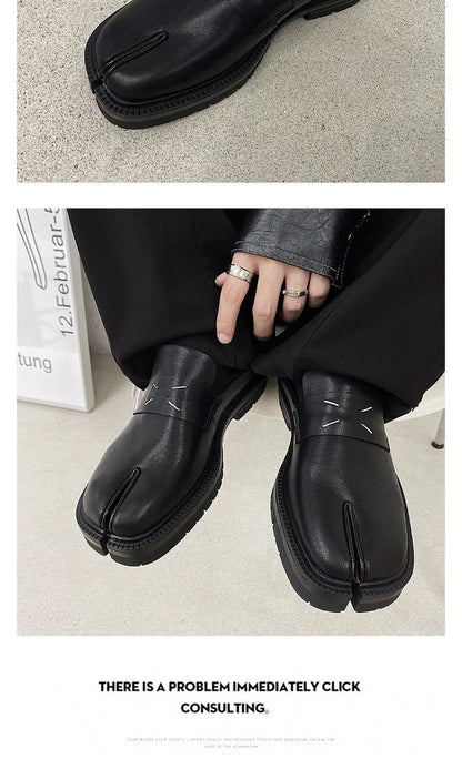 CHMURY Tabi Loafers — Men & Women Split Toe Casual Shoes, Thick Sole Patent Leather 2024