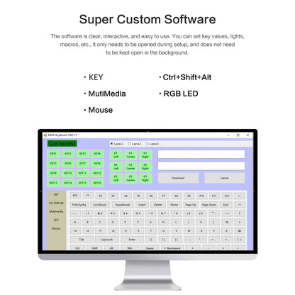 RGB 3-Key Mini Macro Keyboard — Hotswap Keypad for Photoshop, Gaming & Programming