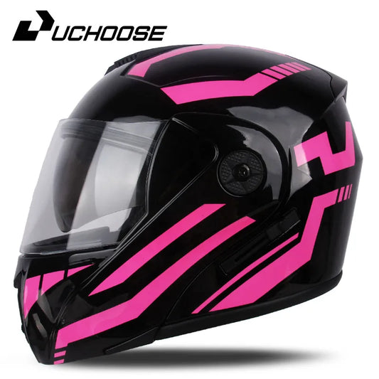 New Full Face Motorcycle Helmet – Racing Helmet with Double Sun Visor & Flip-Up Double Lens for Men & Women, DOT Certified