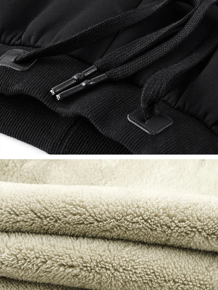 Winter Men’s Fleece Sweatpants — Thick Warm Joggers with Zip Pockets, Cotton Casual Track Pants, Plus Size 6XL-8XL