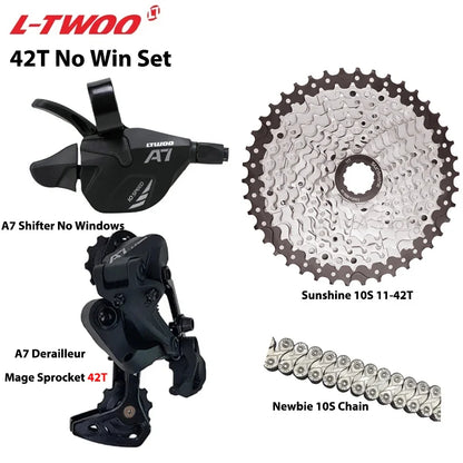 LTWOO A7 1x10S Groupset – 10-Speed Shifter & Derailleur with SUNSHINE Cassette 36T-50T & VXM Chain for MTB
