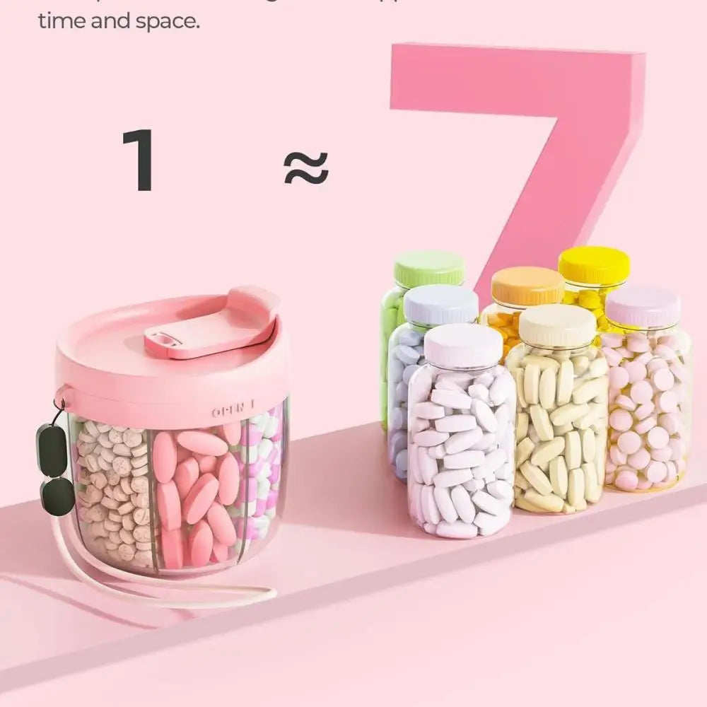 Large Capacity Waterproof Travel Pill Organizer – Portable Food Grade Plastic Medicine Storage Box for Tablets & Capsules
