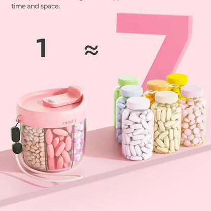 Large Capacity Waterproof Travel Pill Organizer – Portable Food Grade Plastic Medicine Storage Box for Tablets & Capsules