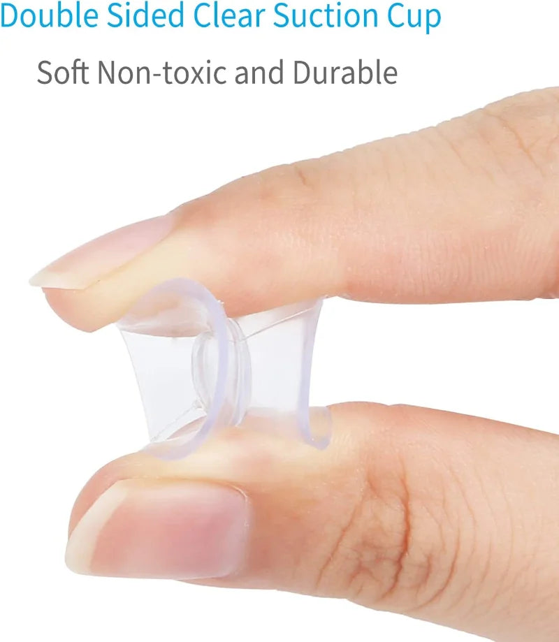 5/20PCS Double-Sided Plastic Suction Cup Pads - Non-Slip Clear Vacuum Suckers for Glass, Car Windows, Table Tops, DIY Soap Holders