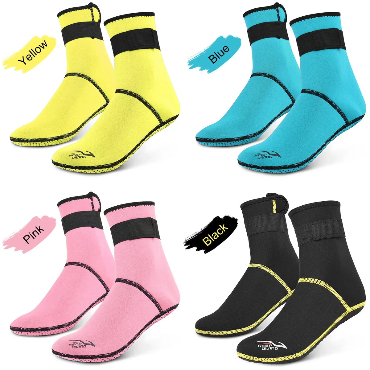 3mm Neoprene Outdoor Diving Socks - Thermal Wetsuit Boots for Snorkeling, Sailing, Swimming - Anti-Slip Beach Water Socks
