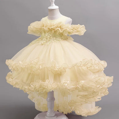 Girls Floral Sequin Princess Dress - Flower Girl Party Dress for Weddings, Birthdays & Christmas