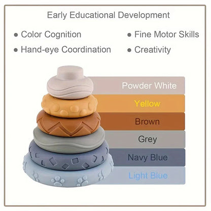 Baby Montessori Sensory Development Set – Koala & Rabbit Stacking Tower, Fine Motor Skills Learning Toys