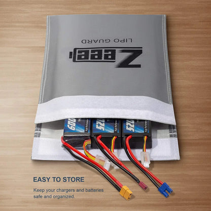 Zeee Lipo Safe Bag – Large Capacity Fireproof & Explosion-Proof Battery Storage Bag for Ebike & RC Parts