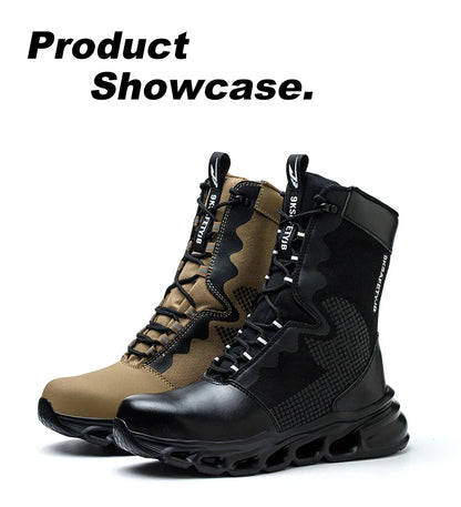 Men's Steel Toe Work Sneakers - Safety Shoes, Puncture-Proof Boots, Indestructible Lightweight Footwear for Security