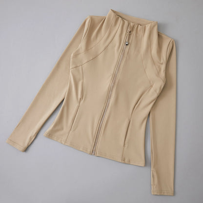 Women’s Sports Windbreaker Jacket — Long Sleeve Workout Top, Running Sweatshirt, Yoga Activewear