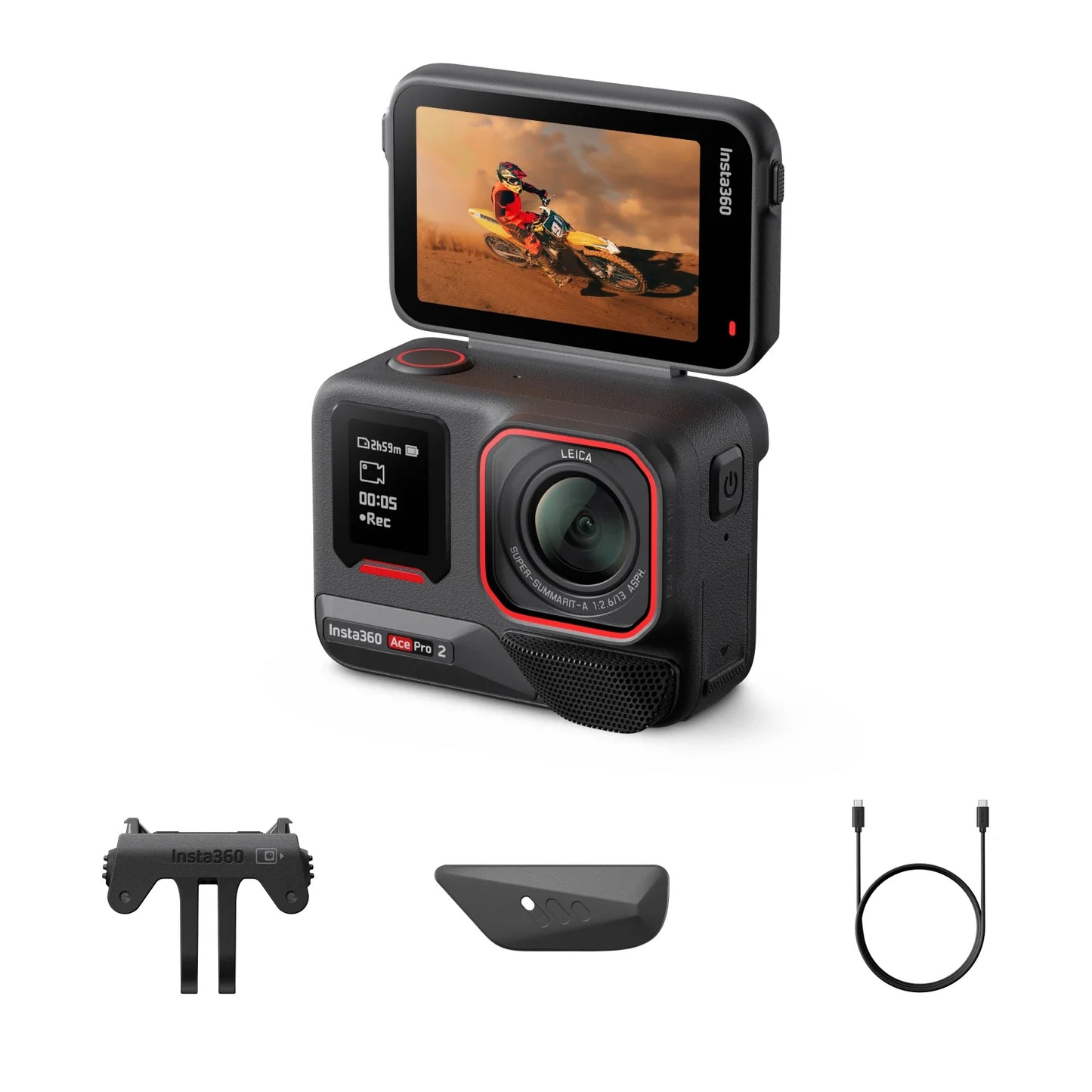 Insta360 Ace Pro 2 – 8K Waterproof Action Camera Co-Engineered with Leica, 1/1.3" Sensor, Dual AI Chip, Superior Low Light Performance