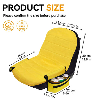 Universal Waterproof Lawn Tractor Seat Cover with Storage Pockets – Heavy Duty Fit for John Deere, Kubota & Cub Cadet Tractors