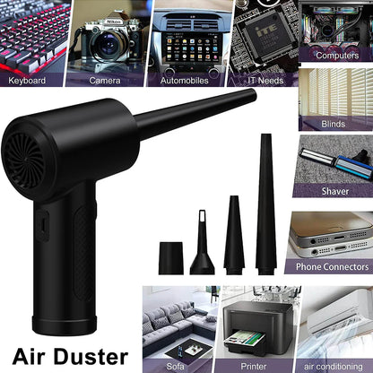 Portable Air Duster for Computer Cleaning – 51000RPM Cordless Compressed Air Blower with LED Light for PC & Keyboard Cleaning