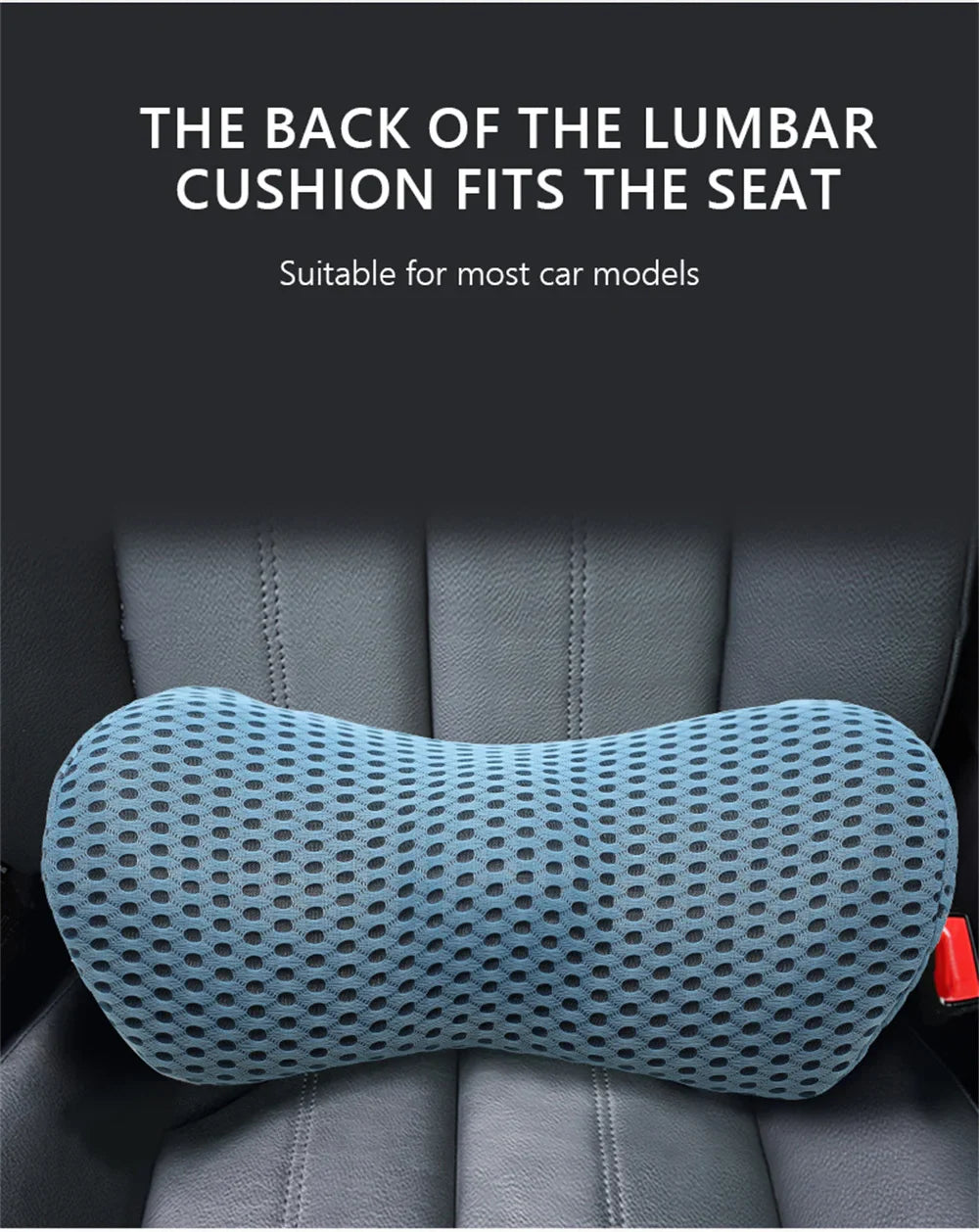 Breathable Memory Foam Lumbar Pillow — Car & Bed Cushion for Waist Support and Sleeping Comfort