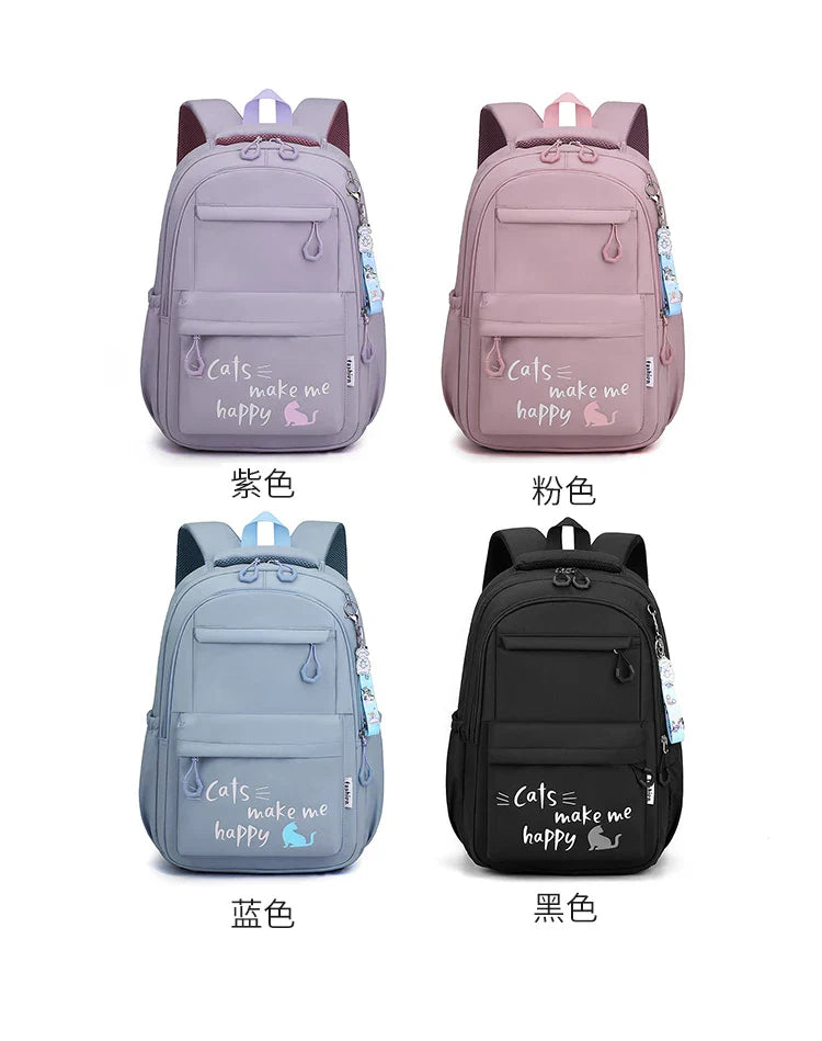 Teen Girls School Backpack | Pink Waterproof Bag for Primary & Middle School Students