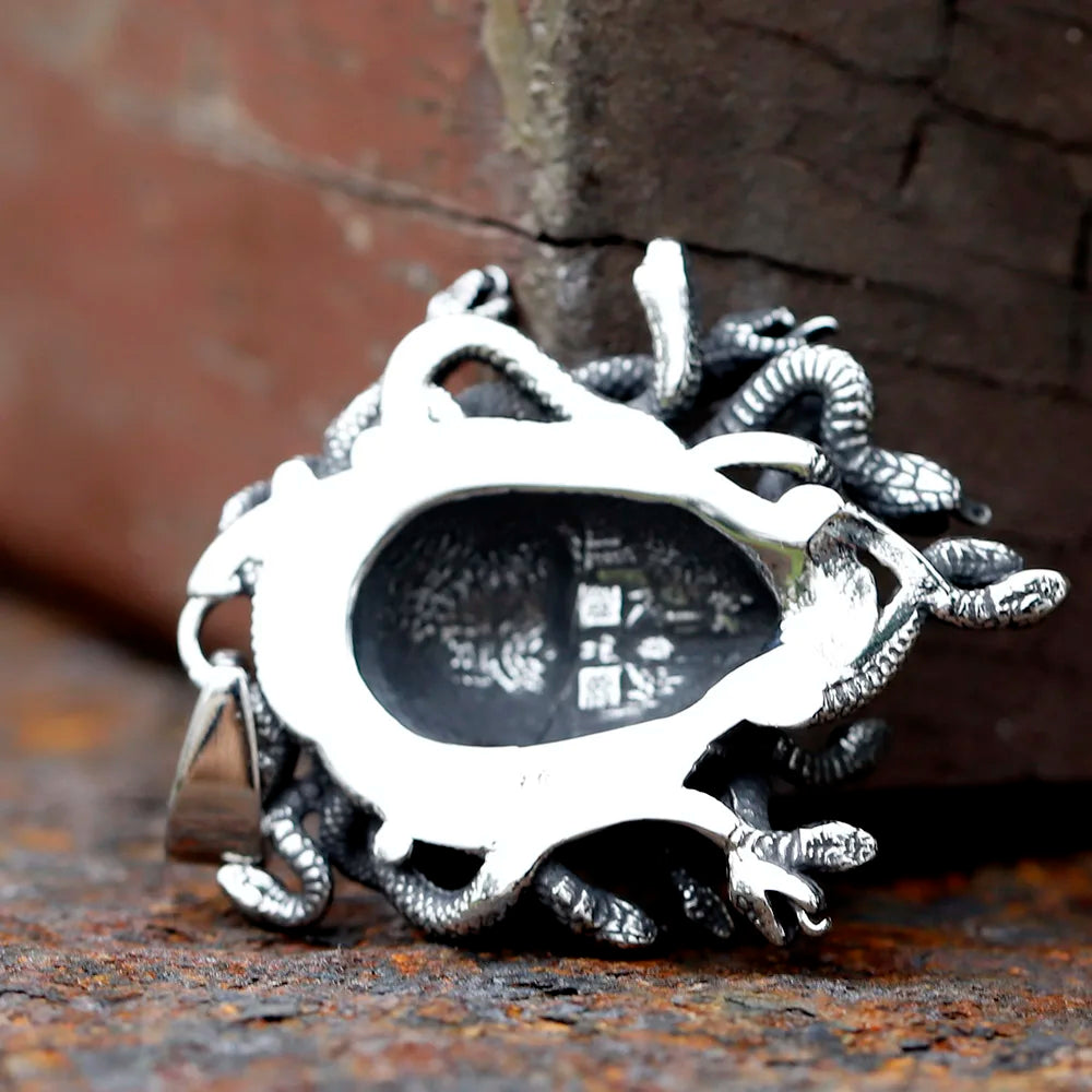 316L Stainless Steel Men’s Medusa Pendant Necklace — Vintage Snake Design Jewelry Accessory, Party Gift with Free Shipping