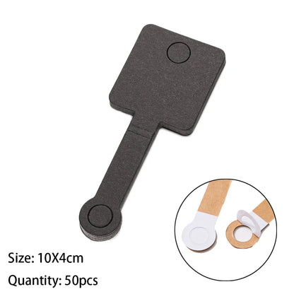 50PCS Self-Adhesive Display Card — 4x10cm Price Tags for Bracelets, Keychains & Jewelry Packaging, Small Business Labels