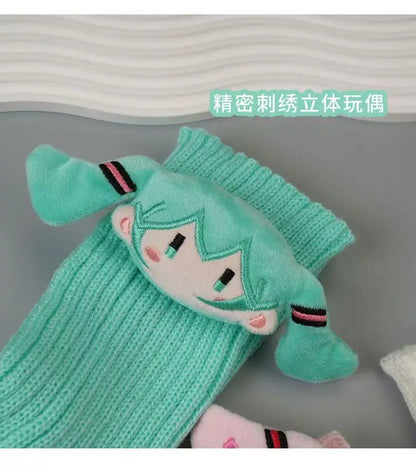 Hatsune Miku Thigh Highs — Kawaii Macaron Color Lolita Leggings for Girls