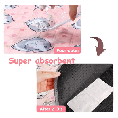 Guinea Pig Cage Mat – Washable Waterproof Absorbent Pee Pad & Non-Slip Bedding for Small Pets and Hamsters