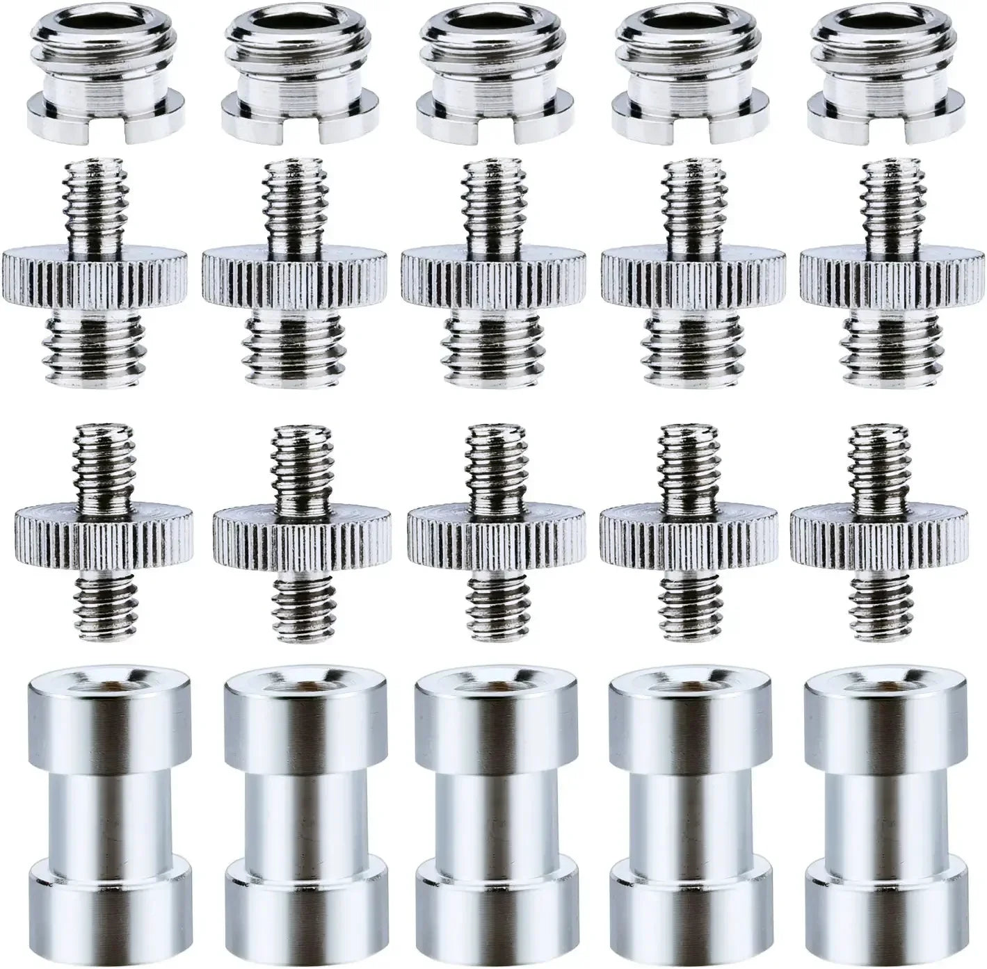 1/4" to 3/8" Female Screw Adapter – Metal Spigot Stud Male Converter for Flash, Light, Tripod & Photo Studio Accessories