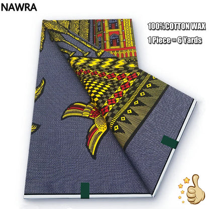 2026 African Real Wax Print Fabric - 100% Cotton Nigerian Ghana Style Pagne for Women