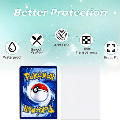 66x91mm Holographic Soft Trading Card Sleeves — Laser Protector for Pokemon, Yu-Gi-Oh & Baseball Cards