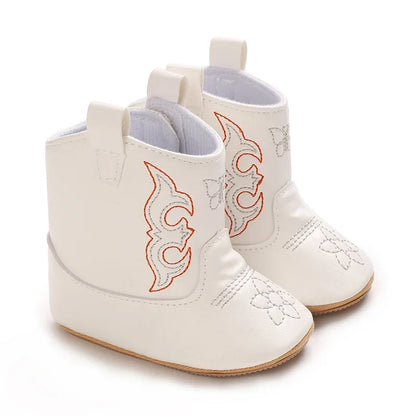 Western Denim Baby Winter Boots - Warm Casual First Walker Shoes for Boys & Girls 0-18 Months