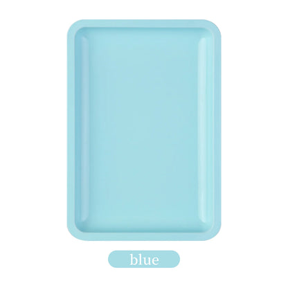 Square Stainless Steel Cosmetic Storage Tray – Nail Art Manicure Plate for Tools & False Nails
