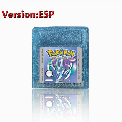 Pokemon GBC Game Cartridge - 16-Bit Video Game Card in Red, Blue, Crystal, Gold, Silver & Yellow Versions
