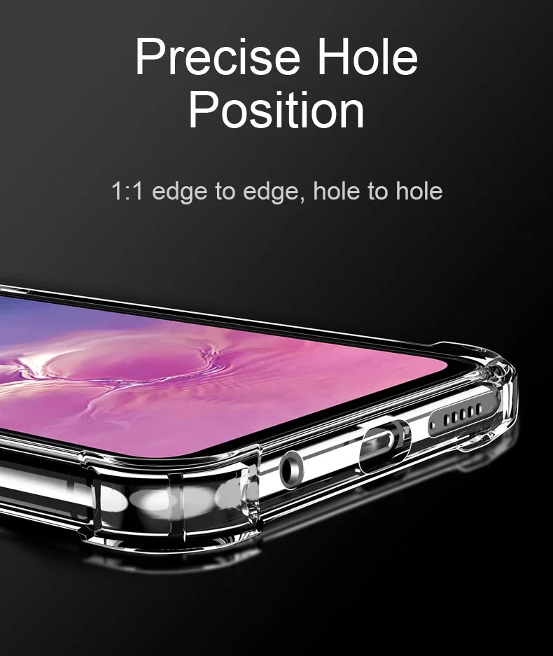 Luxury Transparent Silicone Case for Samsung Galaxy S25/S24/S20 FE/S10/S9/S8 Plus/S10E/Note 8/9/10 Lite – Soft Shockproof Protection