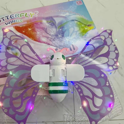 Electric Butterfly Fairy Wings with Lights — Moving Elf Angel Wings for Kids Cosplay & Dress Up