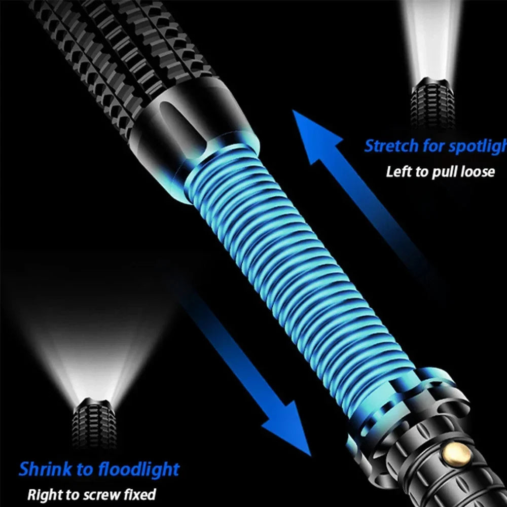 LED Baseball Bat Flashlight: Aluminum Alloy, Focusable & Zoomable, Super Bright Self Defense Torch - Tactical Baton for Emergency Use