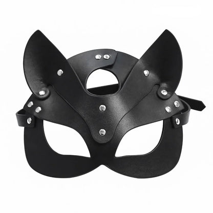 Elevate Your Masquerade: Women's Sexy Fox Cosplay Mask - Half Eyes, Faux Leather Design for Halloween Party, Erotic Masquerade, Adult Sex Toys Accessories
