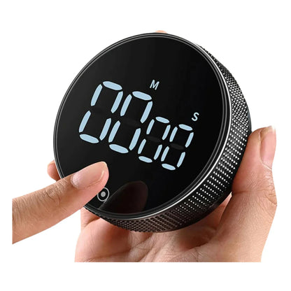 DINRGO Magnetic Kitchen Timer – Digital Manual Countdown Rotary Timer for Cooking, Shower & Stopwatch