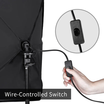 30W-40W Photography Softbox Lighting Kit – 50x70CM Continuous Soft Light for Studio and Portrait Shooting